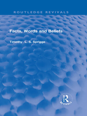 cover image of Facts, Words and Beliefs